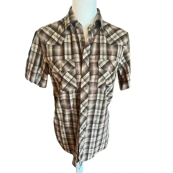 COSTAL short sleeve button up pearl snap buttons mens size small - Picture 8 of 11